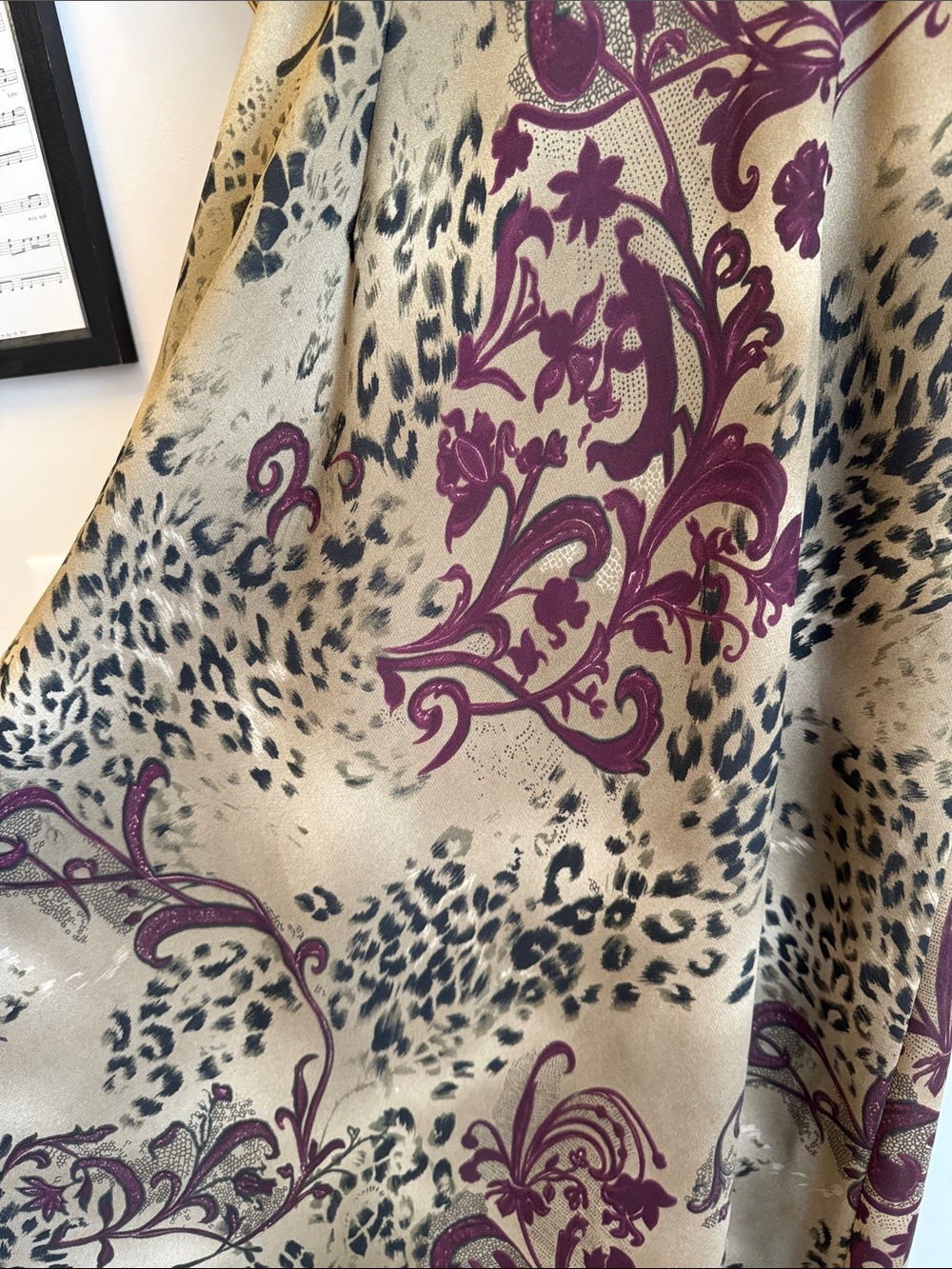 Rampage Deadstock Y2K Olive Green and Burgundy Floral & Cheetah Slip Dress - Picture 5 of 5